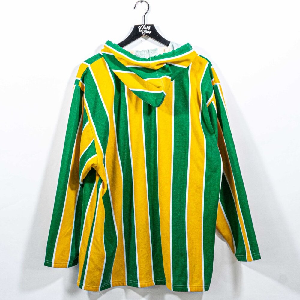 Striped Hip Hop Pullover Hoodie Sweatshirt Medium VTG 90s Streetwear Skate - Picture 2 of 9